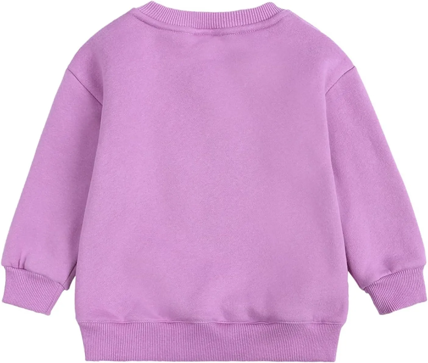 Toddler Boys Girls Fleece Lined Crewneck Sweatshirt Kids Sport Solid Basic Cotton Pullover Tops Long Sleeve Shirt