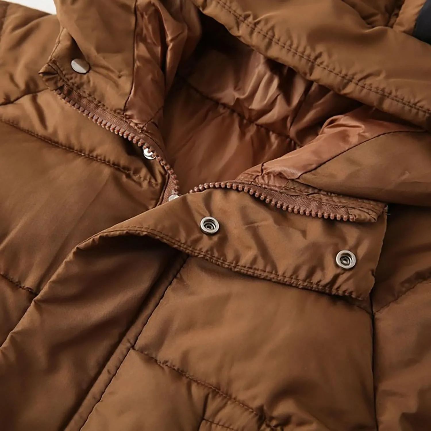 Toddler Girls Boys Winter Solid Color Hooded Thickened Coat Warm Zipper Padded Cotton Jacket Outerwear with Pocket