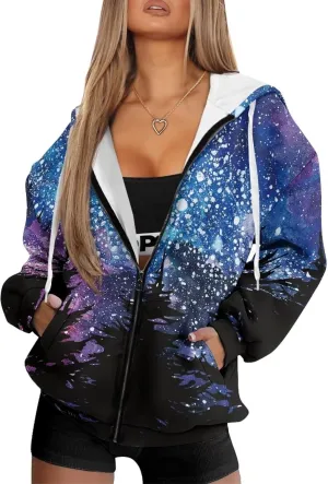 TODIYADDU Oversized Sweatshirt for Women Trendy Hoodies with Pockets Casual Long Sleeve Zip Up Pullover Y2k Clothes Gifts