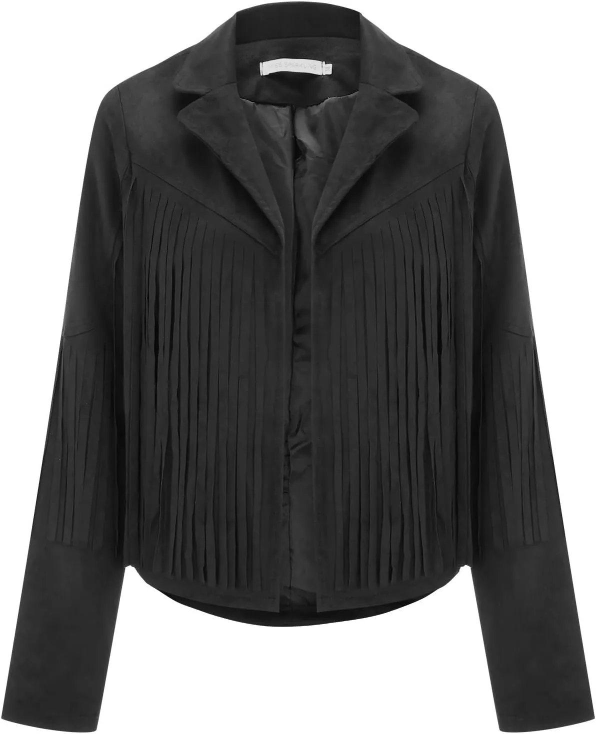 Trendy Fringe Coat for Women Faux Suede Leather Jackets Cowboy Style Coats Long Sleeve Tassels Cardigan Coat