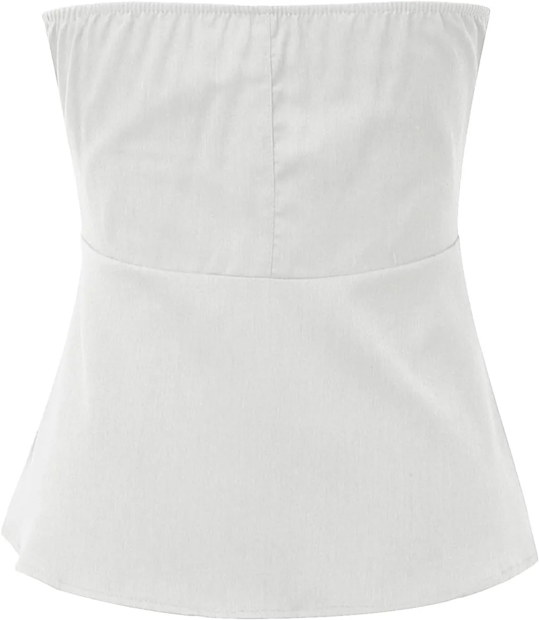 Tube Top Women Plus Size Sleeveless Summer Floral Camisole Boho Loose Strapless Bandeau Tank Top Cooling Work Cami