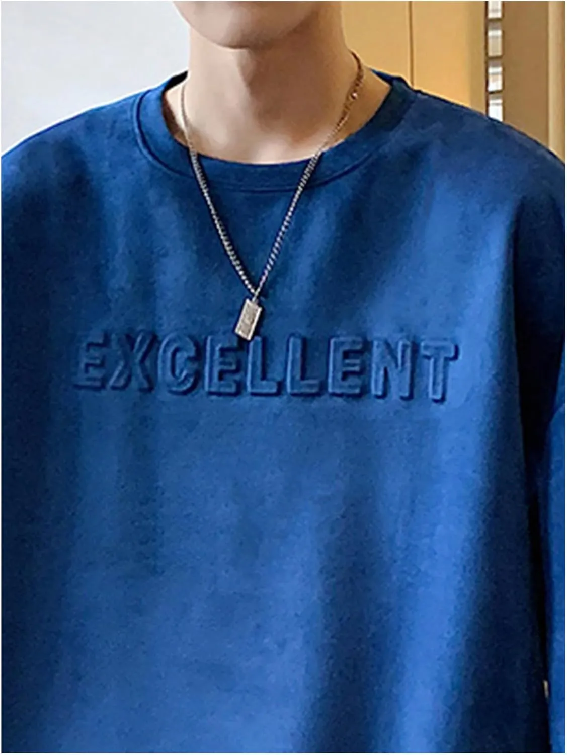 Verdusa Men's Letter Embossed Drop Shoulder T Shirt Half Sleeve Oversized Tee Top