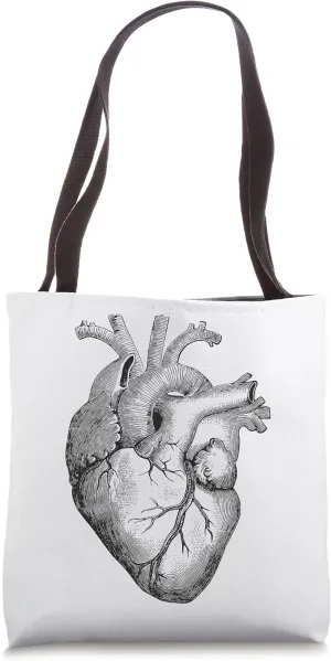Vintage Anatomical Heart Cardiac Surgeon Student Tote Bag