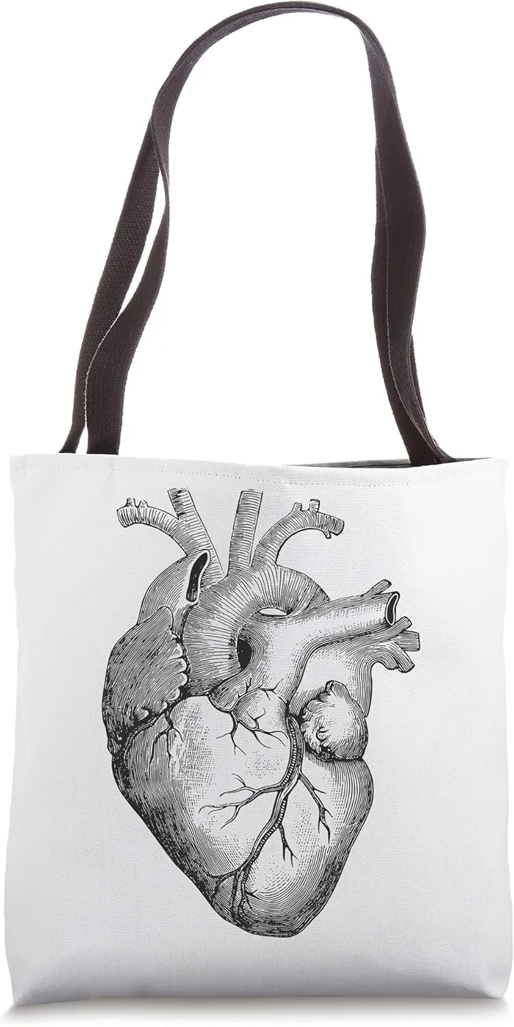 Vintage Anatomical Heart Cardiac Surgeon Student Tote Bag
