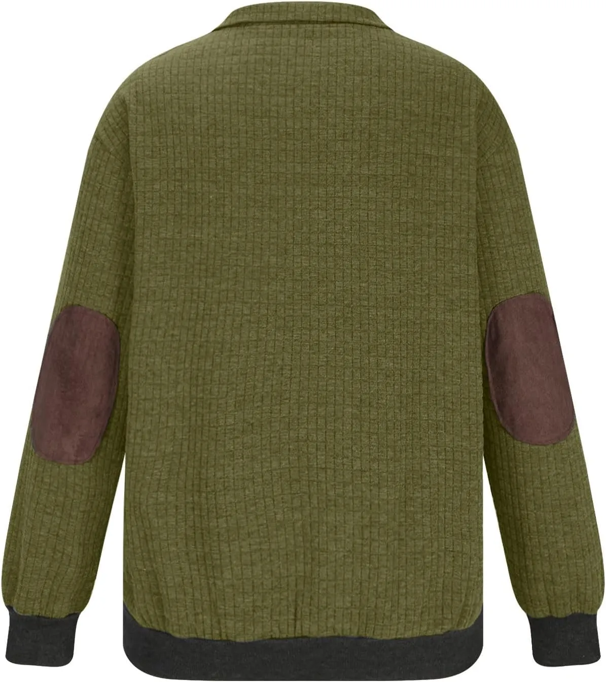 Waffle Knit Sweatshirts for Men Lightweight Long Sleeve Quarter Zip Pullover Shirts Regular Fit Solid Fall Shirt