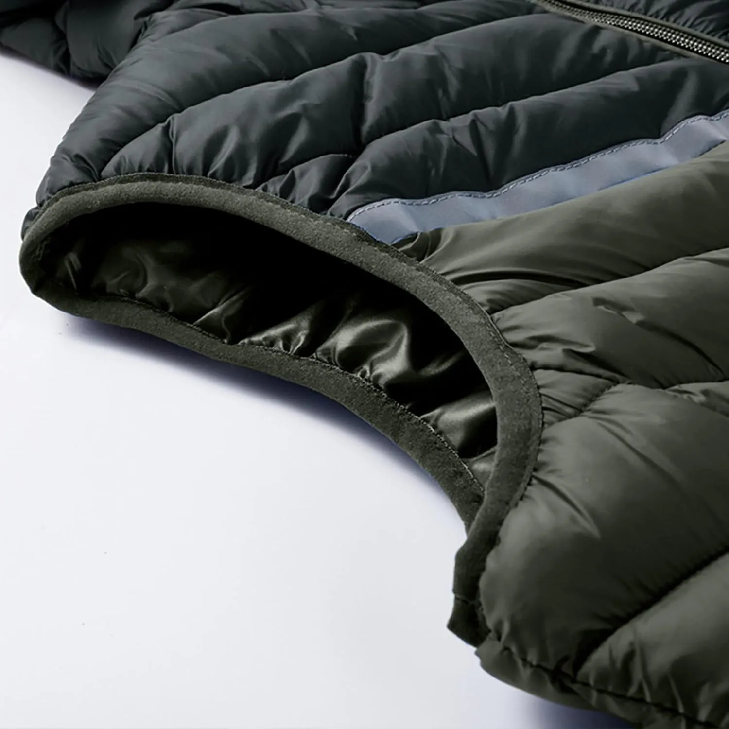 Waistcoat for Men's Fall Winter Warm Cotton Padded Sleeveless Snow Jackets Trendy Color Block Plus Size Vest Coat