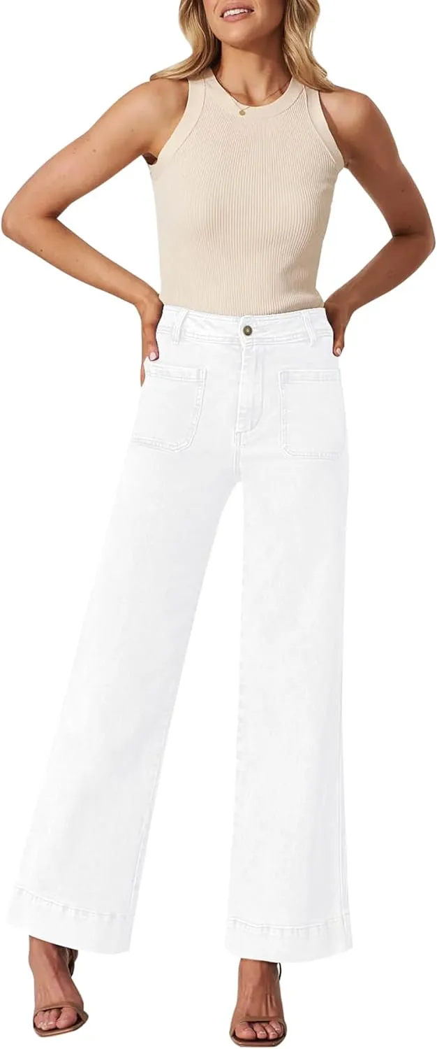 Wide Leg Jeans for Women - High Waisted Baggy Jeans Stretch Loose Denim Pants