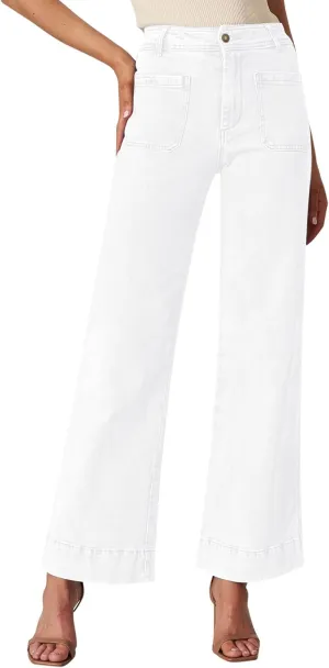 Wide Leg Jeans for Women - High Waisted Baggy Jeans Stretch Loose Denim Pants