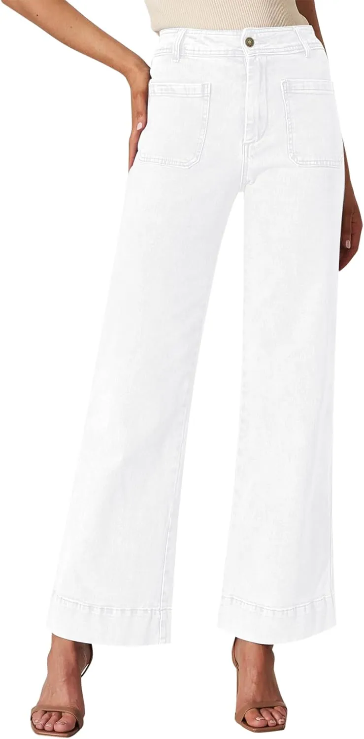 Wide Leg Jeans for Women - High Waisted Baggy Jeans Stretch Loose Denim Pants