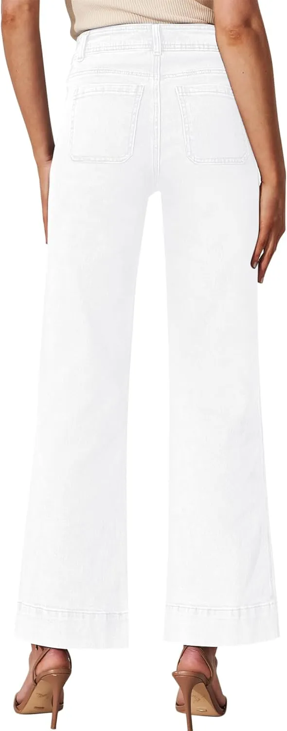 Wide Leg Jeans for Women - High Waisted Baggy Jeans Stretch Loose Denim Pants