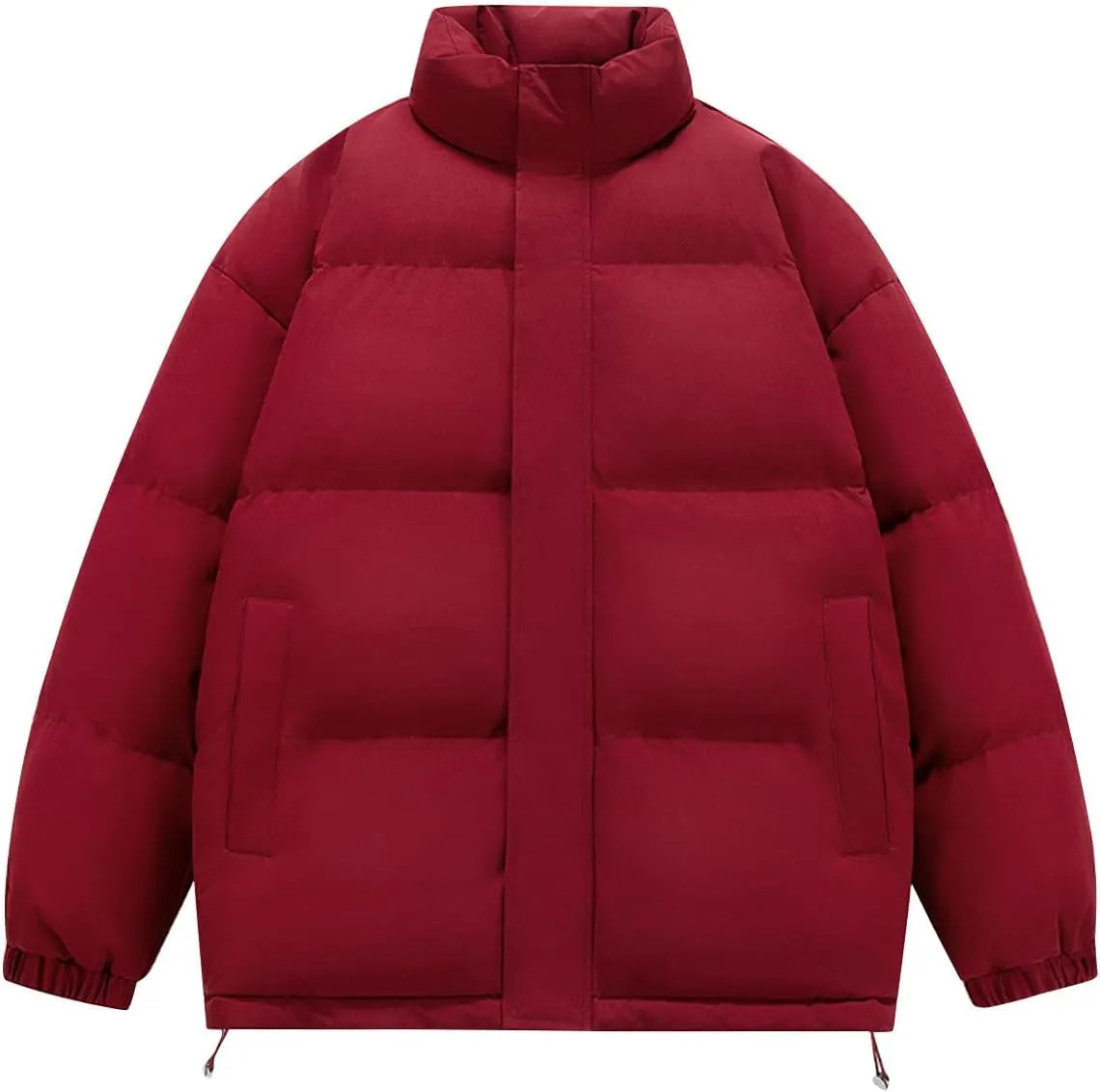 Winter Coats for Men Quilted Cotton Puffer Jacket Couples Thermal Thicken Outerwear Full Zip Warm Jacket with Pockets