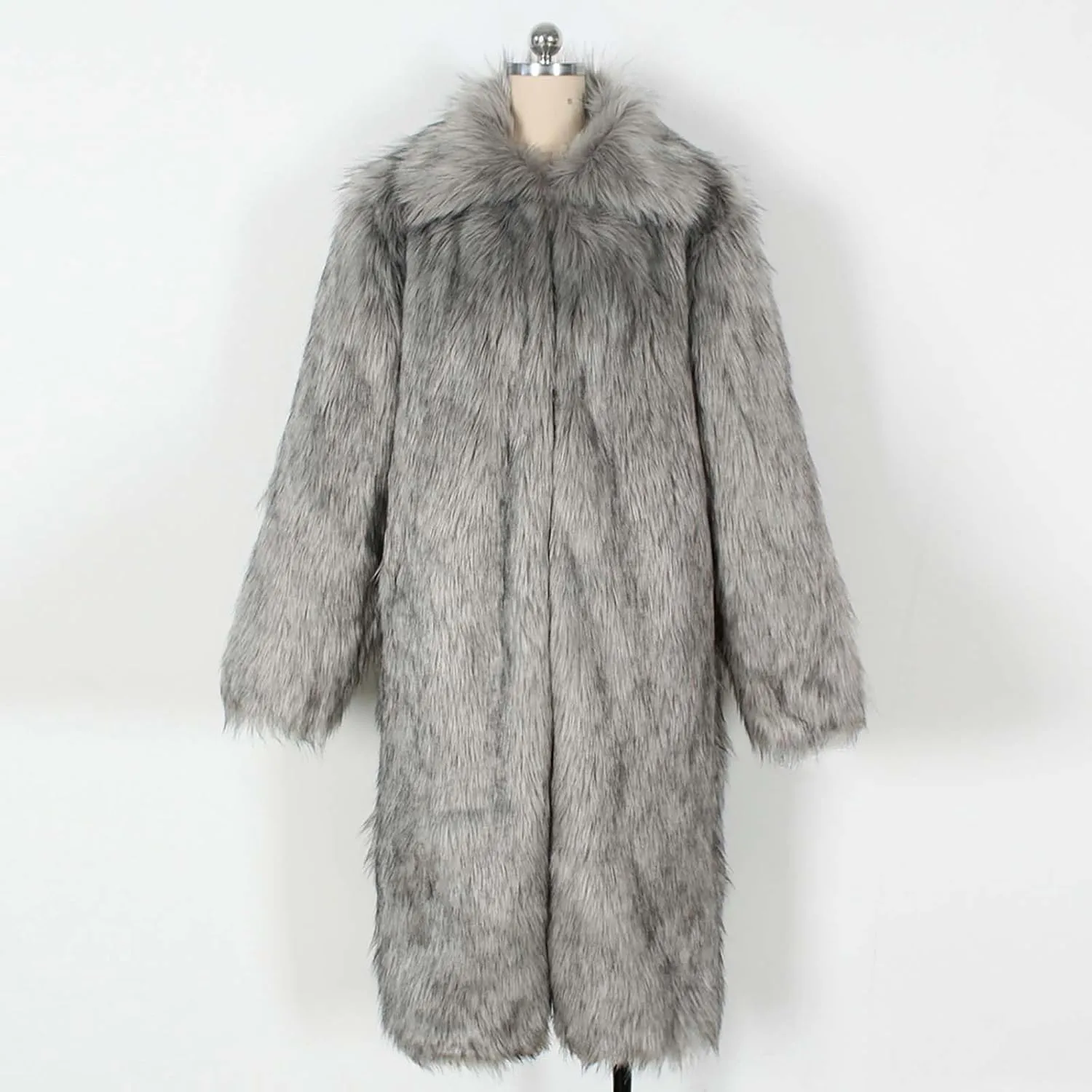 Winter Coats for Women Long Faux Fur Cardigan Leopard Print Fuzzy Jacket Fleece Trench Coat Elegant Cardigan Coat