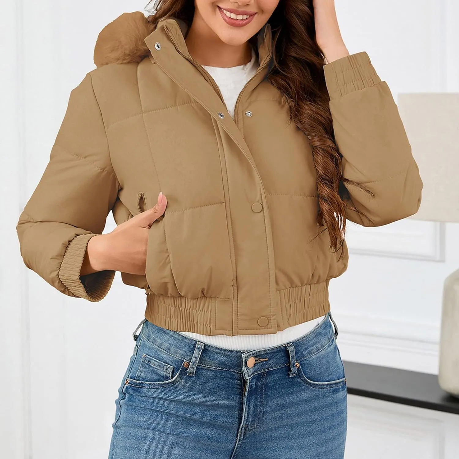 Winter Coats for Women Long Oversized Womens Short Winter Warm Cotton Jacket Single Breasted Zipper Jacket