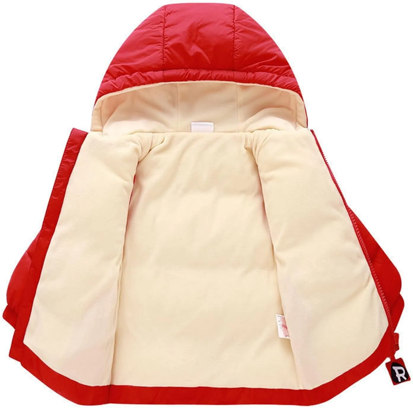 Winter Down Coats for Kids Baby Boys Girls Light Puffer Padded Jacket Toddler Warm Cotton Lined Hooded Outerwear