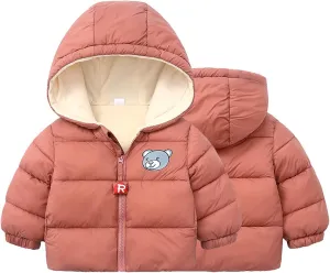 Winter Down Coats for Kids Baby Boys Girls Light Puffer Padded Jacket Toddler Warm Cotton Lined Hooded Outerwear