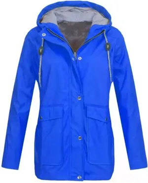 Wkishenl Waterproof Rain Coat Women Fall Winter Fleece Lined Outdoor Trench Coats Plus Size Windbreaker Rain Jacket