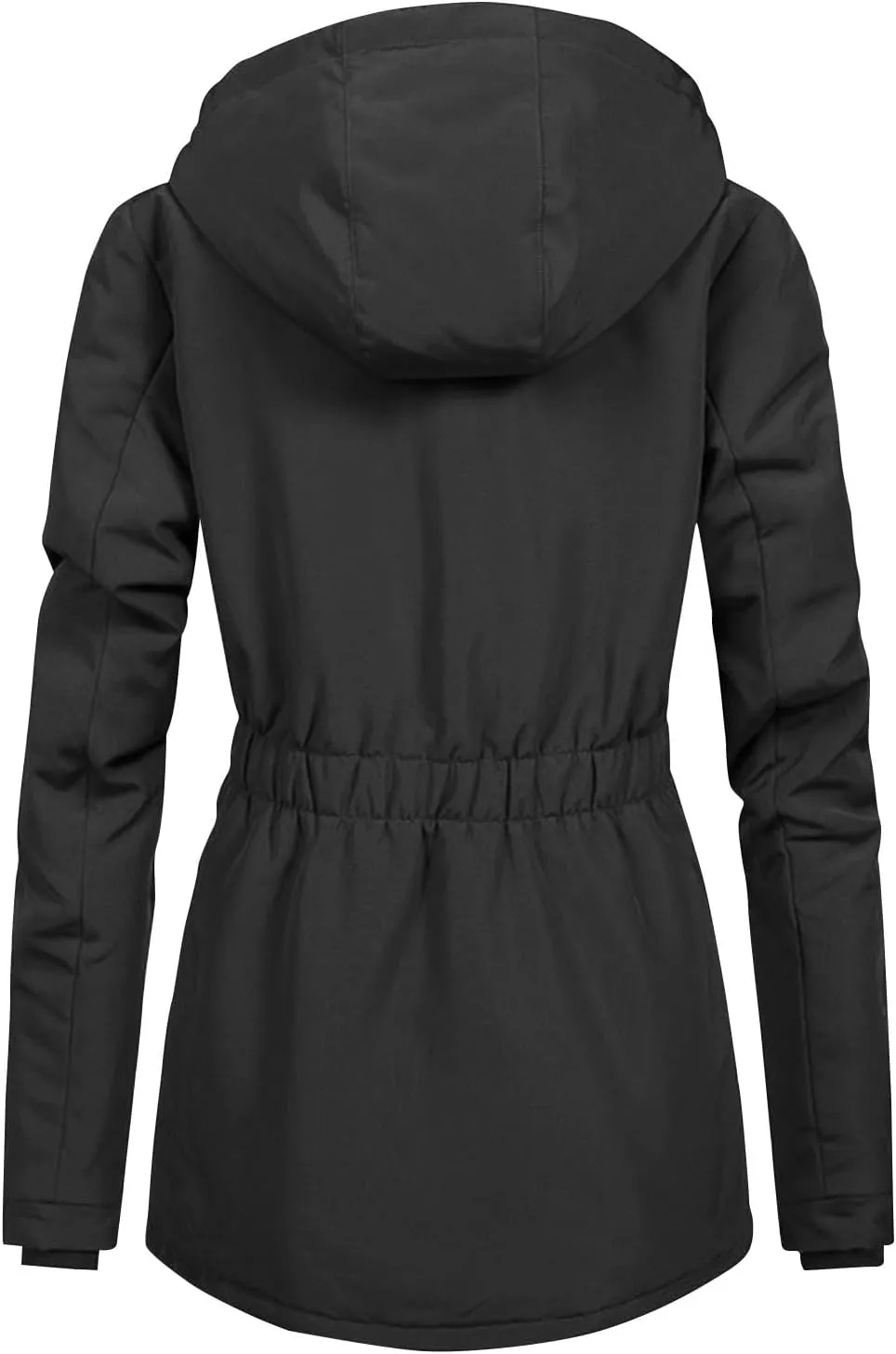 Women Faux Fur Hooded Parka Coats Winter Fleece Sherpa Lined Mid Length Jacket Winter Outwear Windproof Warm Jackets