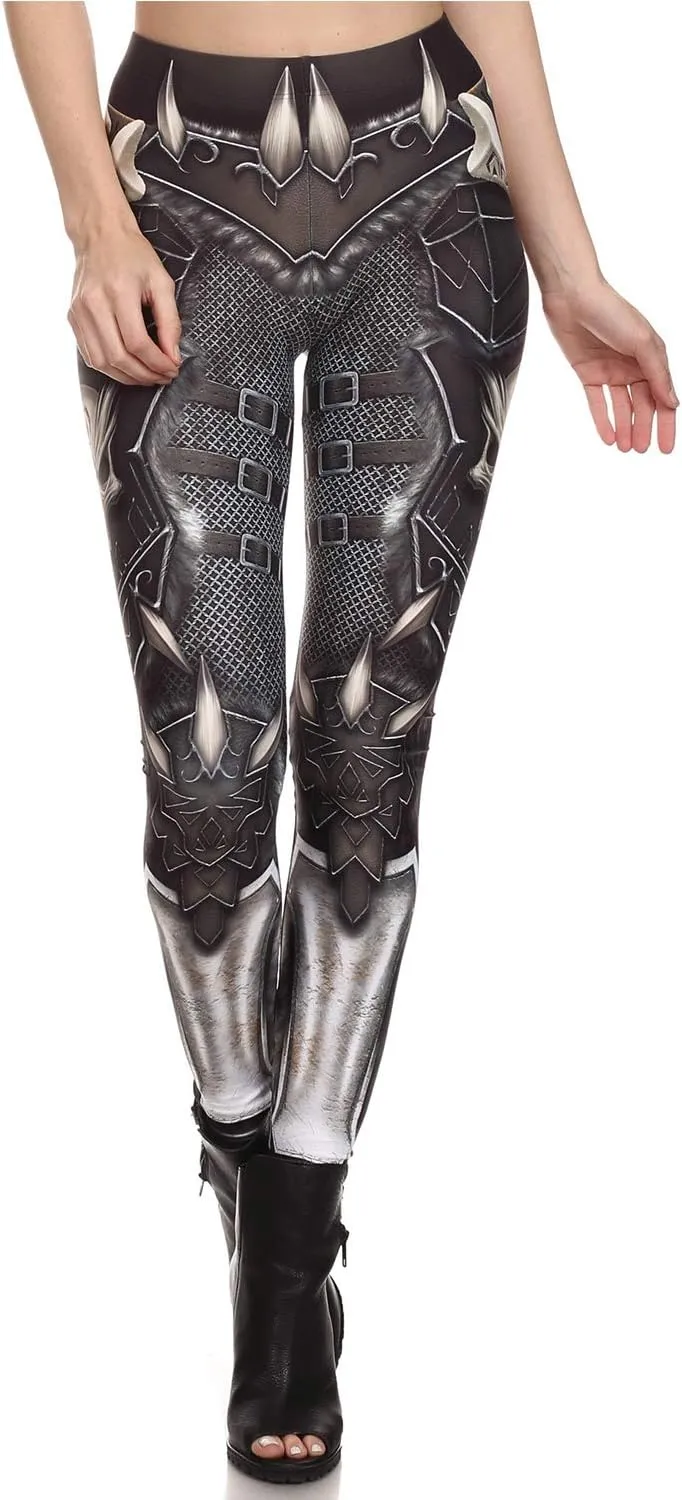 Women Steampunk Retro Leggings Comic Cosplay Punk Print Polyester Gothic Trousers Capris Pants S-4XL Plus Size