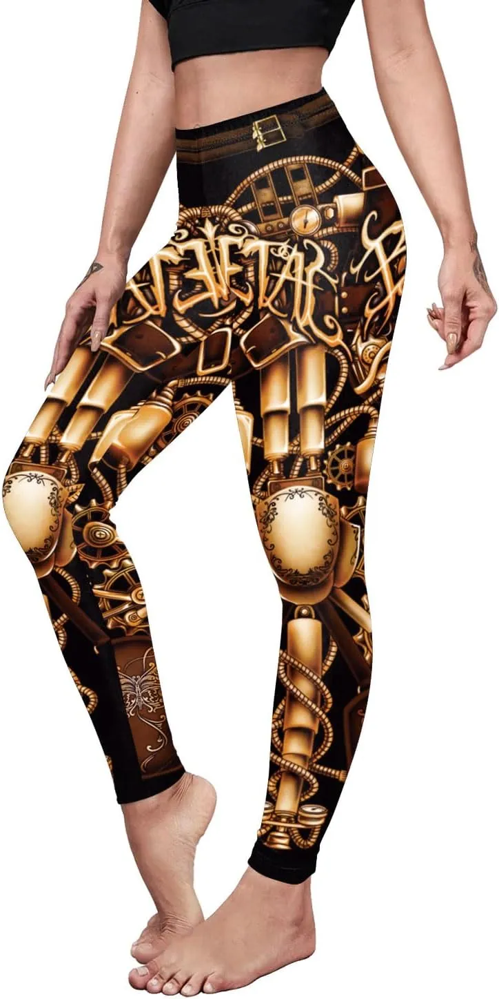 Women Steampunk Retro Leggings Comic Cosplay Punk Print Polyester Gothic Trousers Capris Pants S-4XL Plus Size