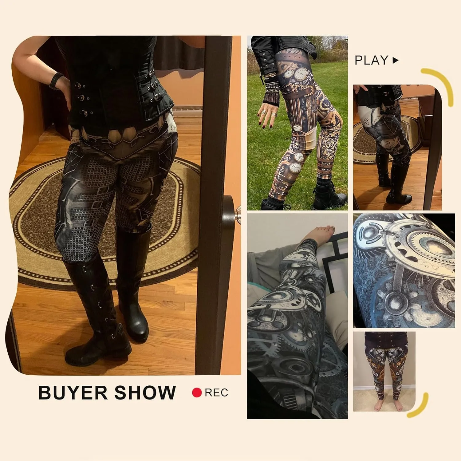 Women Steampunk Retro Leggings Comic Cosplay Punk Print Polyester Gothic Trousers Capris Pants S-4XL Plus Size