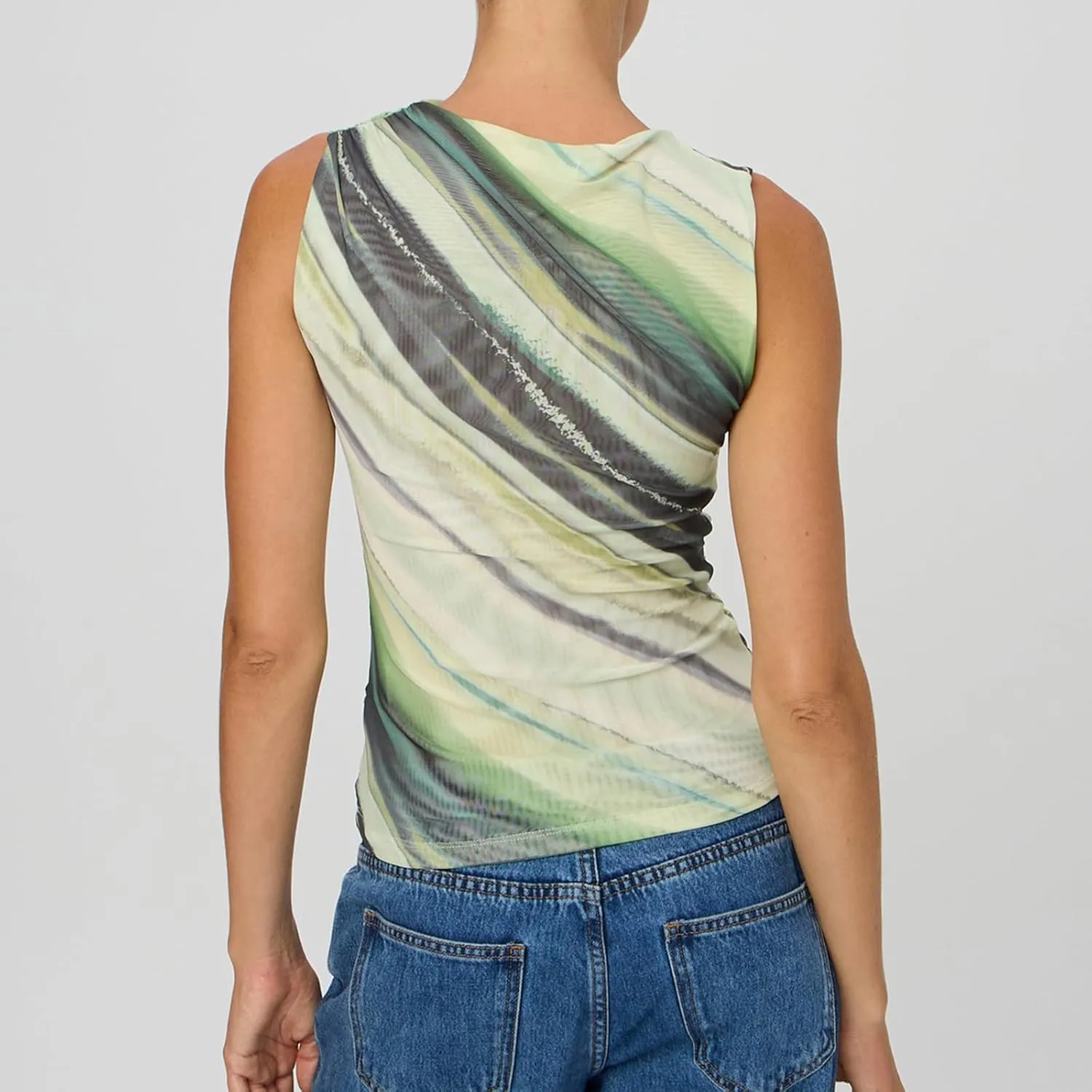 Women Y2k Floral Tank Top One Shoulder Sleeveless Graphic Cami Tank Top Flower Print Aesthetic Tee Summer Streetwear