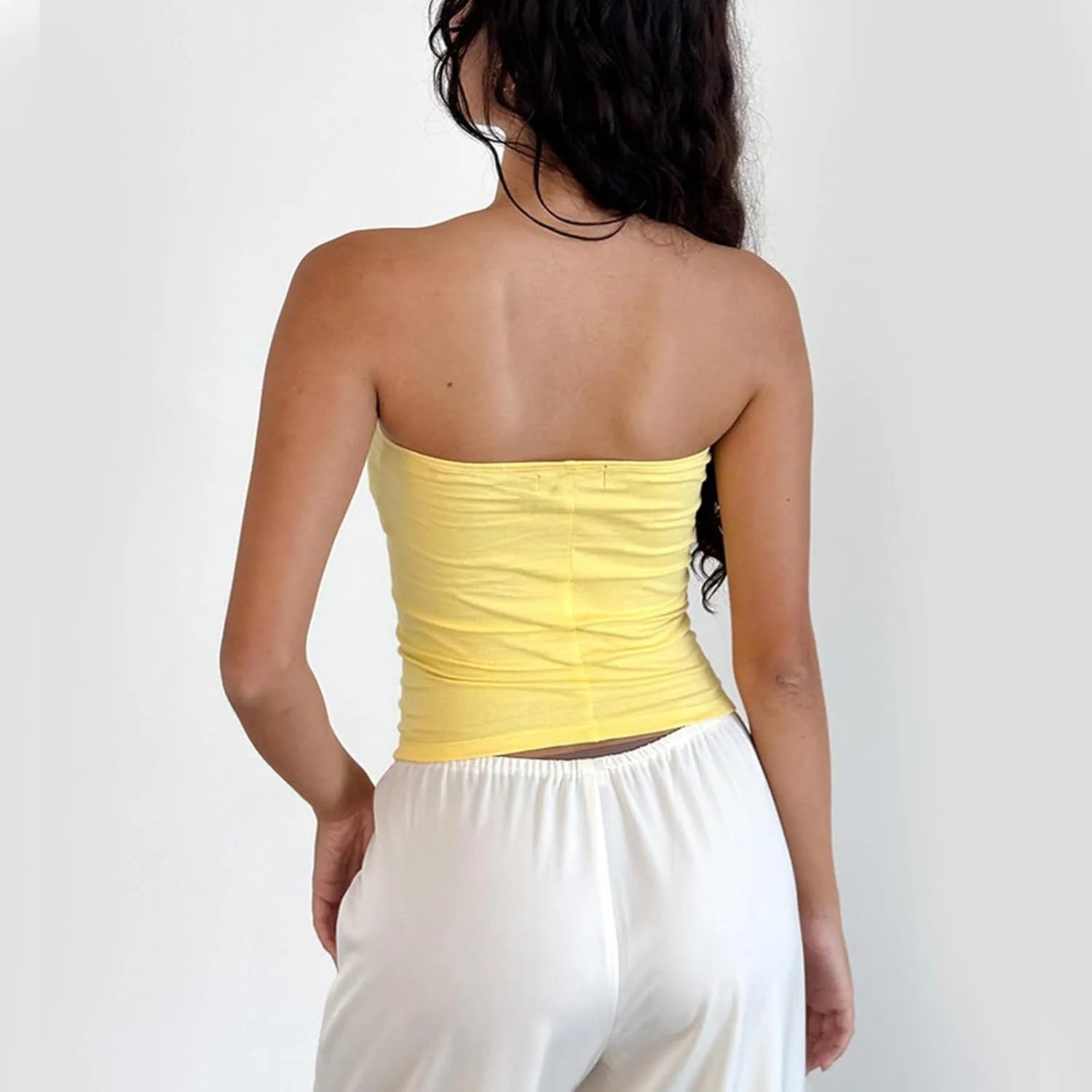 Women Y2k Tube Top Strapless Floral Print Bandeau Top Summer Aesthetic Sleveeless Tanks Going Out Tops