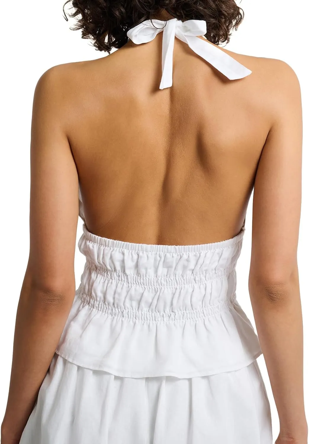 Women's Air Linen Smocked Halter Top