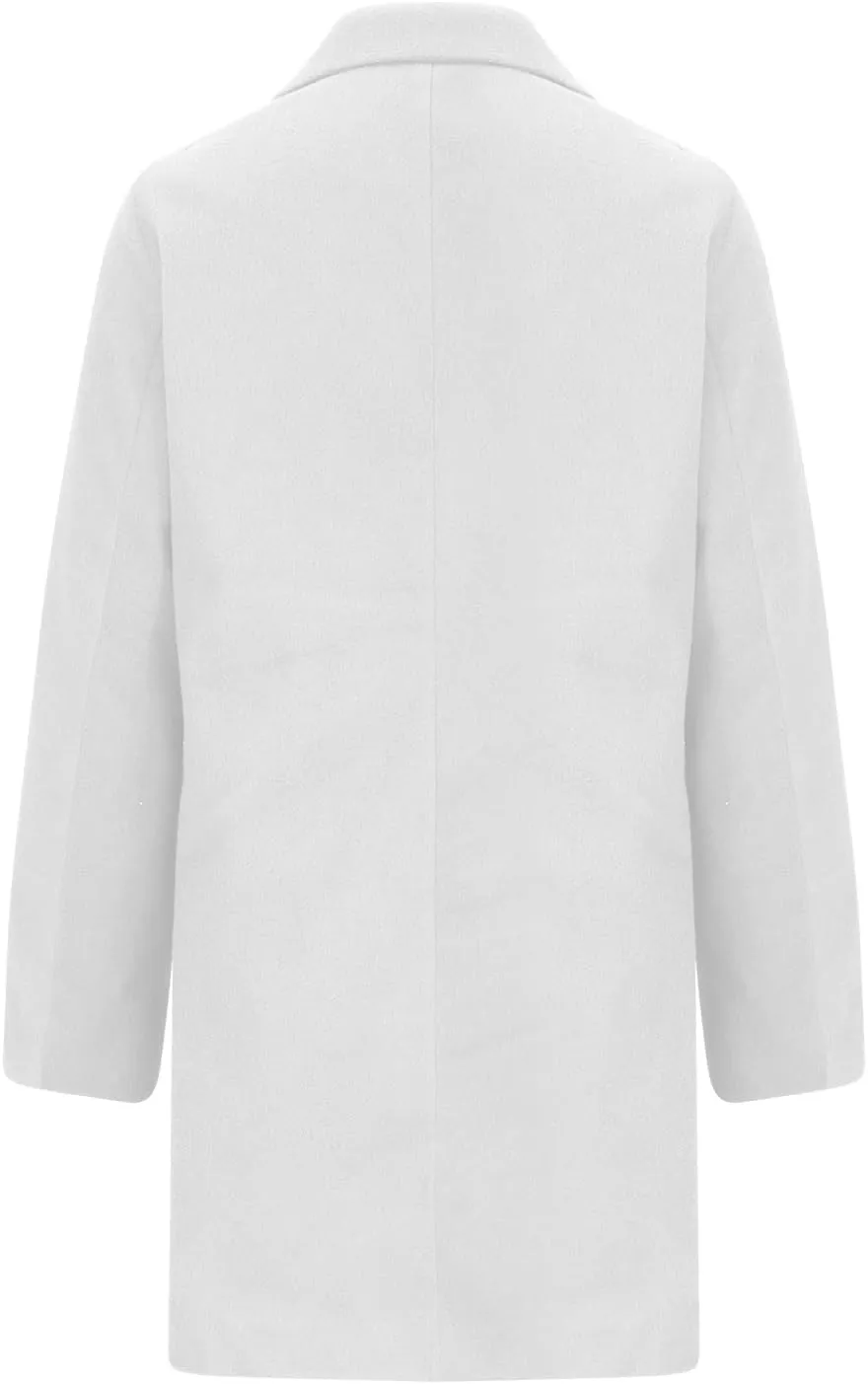 Womens Business Blazers Wool Blend Flannel Suit Jackets Long Pea Trench Coats Open Front Cardigan Fall Winter Tops
