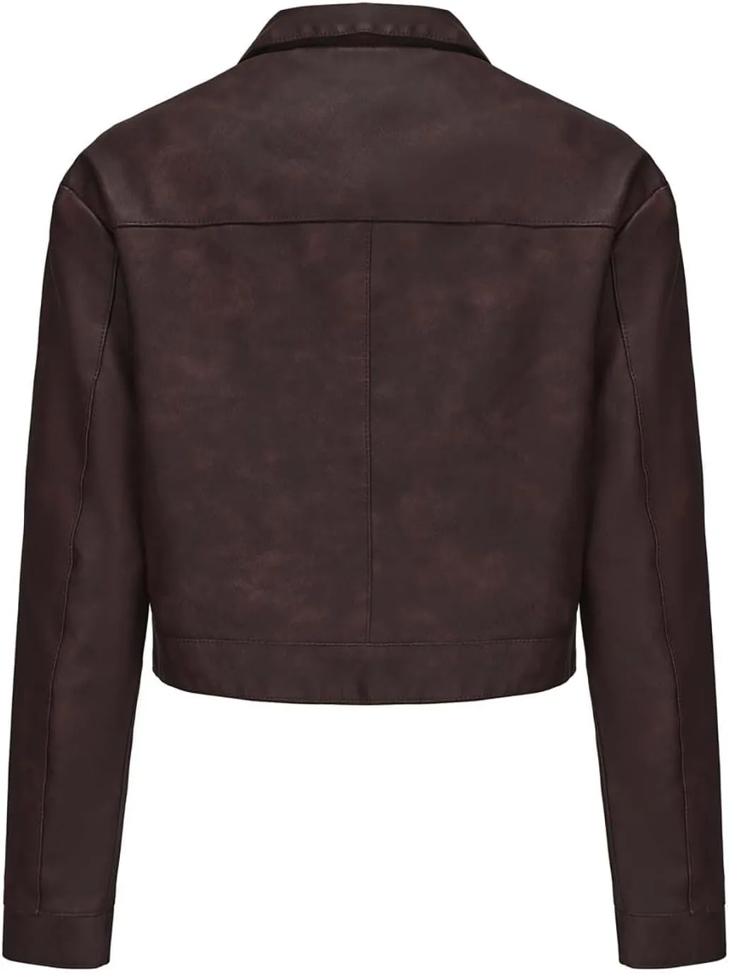 Women's Cropped Faux Leather Jacket Zip Up Motorcycle Jacket Moto Biker Blazer PU Short Coat Fashion Y2k Streetwear