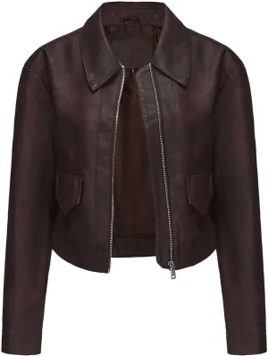 Women's Cropped Faux Leather Jacket Zip Up Motorcycle Jacket Moto Biker Blazer PU Short Coat Fashion Y2k Streetwear
