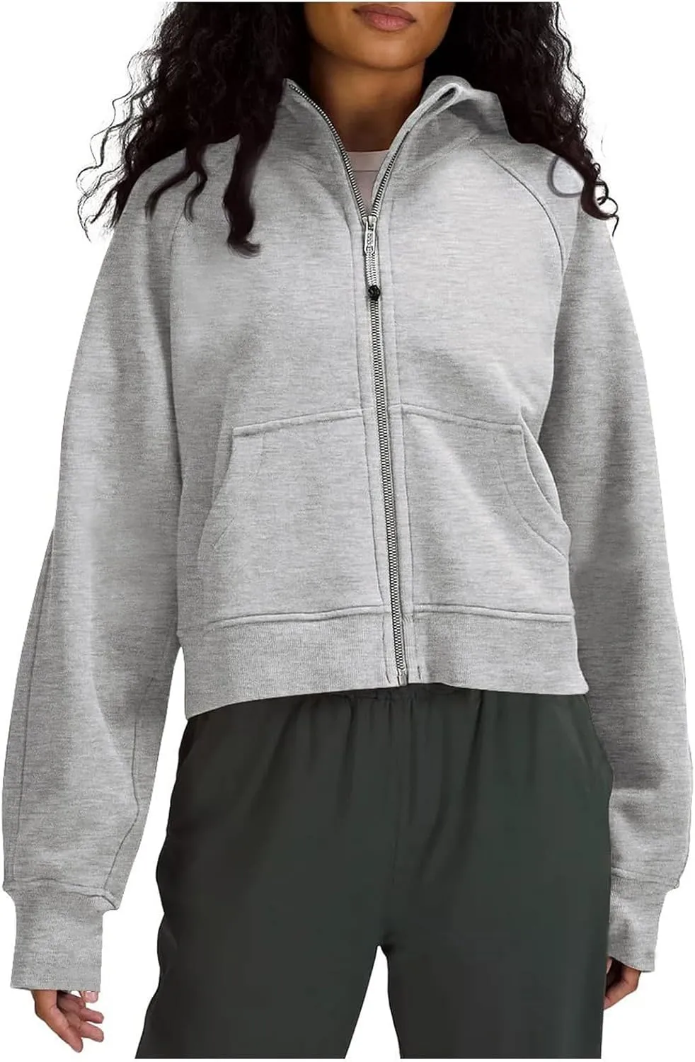 Women's Fashion Hoodies & Sweatshirts Casual Long Sleeve y2k Clothes Full Zip Up Cropped Hoodie Jacket With Pockets