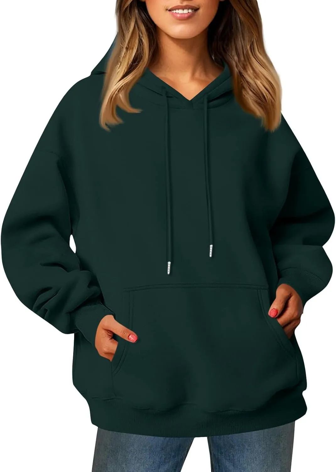 Women's Fleece Oversized Hoodies Y2k Casual Long Sleeve Pullover Sweatshirts Loose Warm comfy Hoodie Winter Clothes