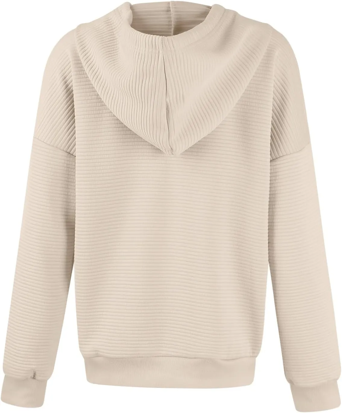 Womens Full Zip Up Hoodie Loose Fit Hooded Oversized Sweatshirt Casual Fall Long Sleeve Quilted Jackets with Pockets