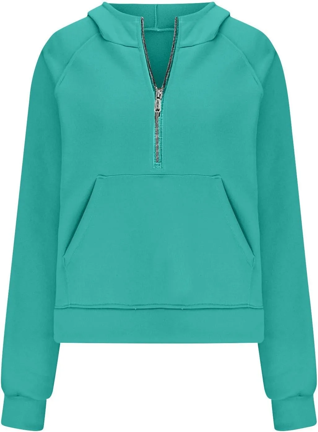Women's Half Zip Up Hoodie Long Sleeve Hooded Sweatshirt Solid Color Oversized Sweatshirt Casual Sweaters for Trendy