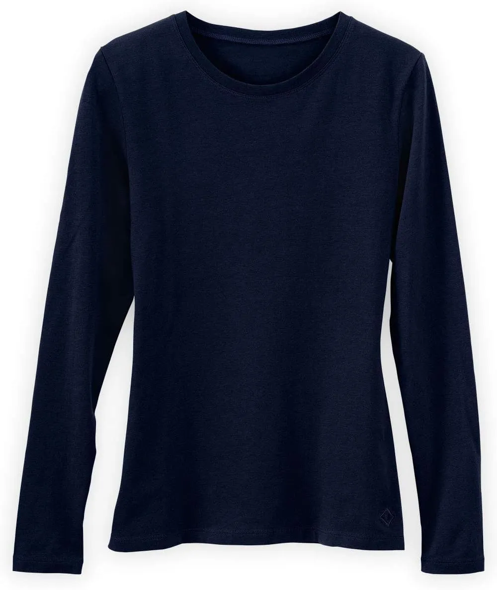 Women's Organic Pima Cotton Long Sleeve Crew Neck T-Shirt