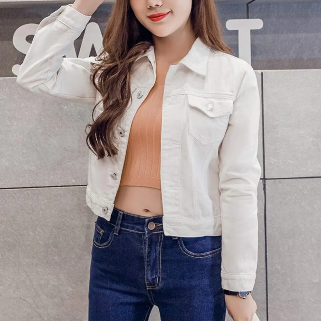Women's Oversized Denim Jacket Casual Long Boyfriend Distresse Jean Jacket Autumn Spring Washed Denim Jacket 2024