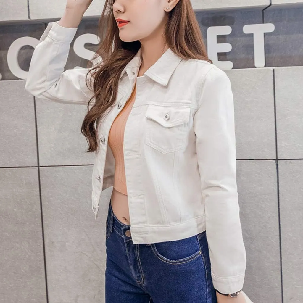 Women's Oversized Denim Jacket Casual Long Boyfriend Distresse Jean Jacket Autumn Spring Washed Denim Jacket 2024