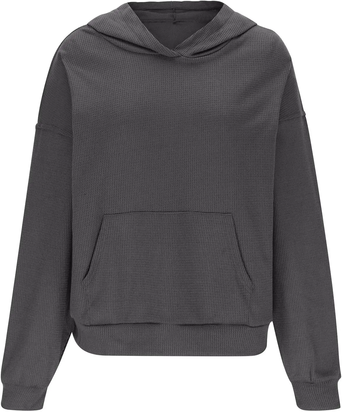 Womens Oversized Hoodies Fall Fashion 2023 Waffle Knit Long Sleeve Hooded Sweatshirt Casual Loose Pullover Sweaters
