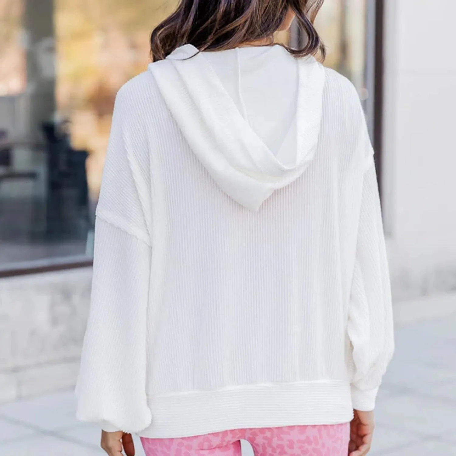 Womens Oversized Hoodies Fall Fashion 2023 Waffle Knit Long Sleeve Hooded Sweatshirt Casual Loose Pullover Sweaters
