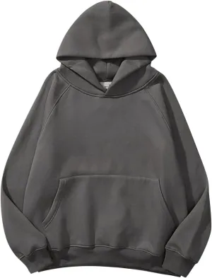 Women's Oversized Hoodies Solid Color Fleece Sweatshirts Long Sleeve Sweaters Pullover Fall Outfits with Pocket