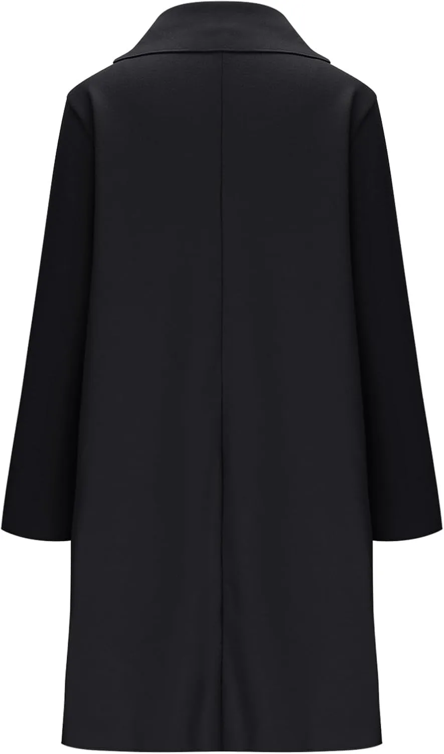Womens Pea Coat 2024 Fall Winter Woolen Blend Button Down Trench Coat with Pockets Dressy Casual Lapel Trench Coats