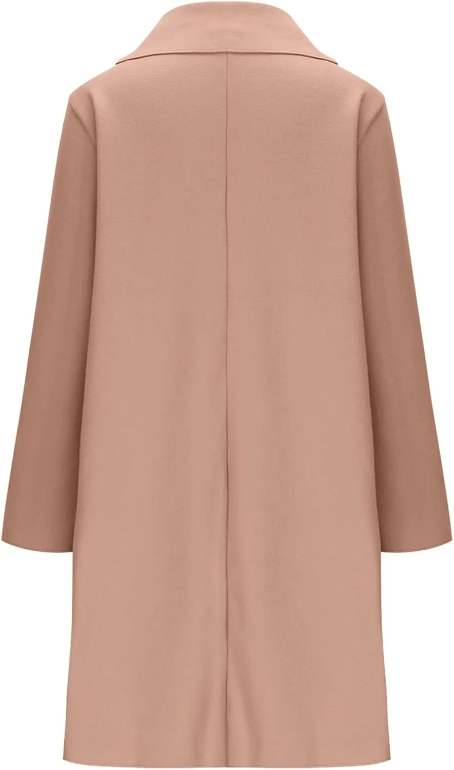 Womens Pea Coat 2024 Fall Winter Woolen Blend Button Down Trench Coat with Pockets Dressy Casual Lapel Trench Coats