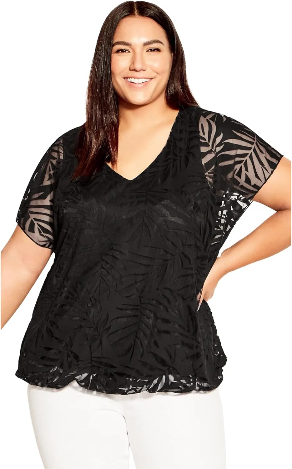 Women's Plus Size Elora Burnout Top