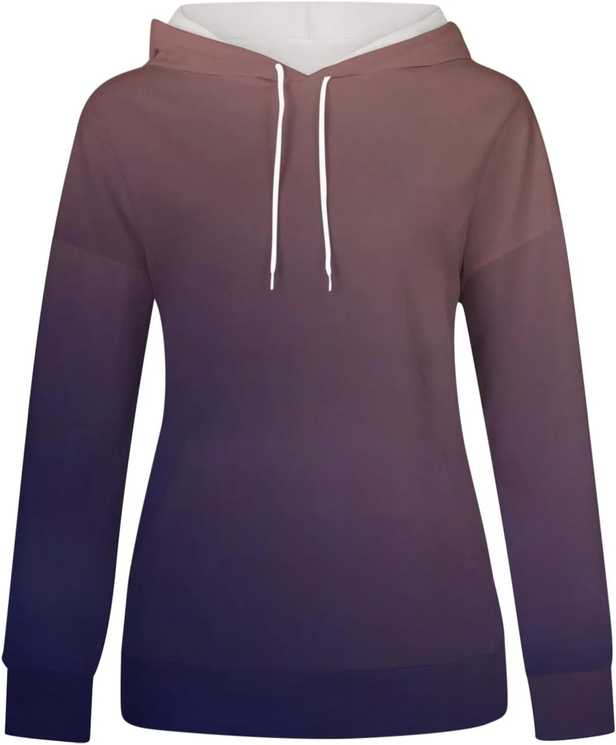Womens Pullover Hoodie Sweatshirts Casual Tie Dye Tunic Shirts Long Sleeve Drawstring Pullover Tops With Pocket