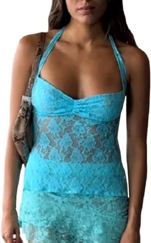 Women's Tank Top Spaghetti Strap Camisoles Sleeveless Square Neck Cami Tops Lace Crop Tank Top Summer Y2K Streetwear