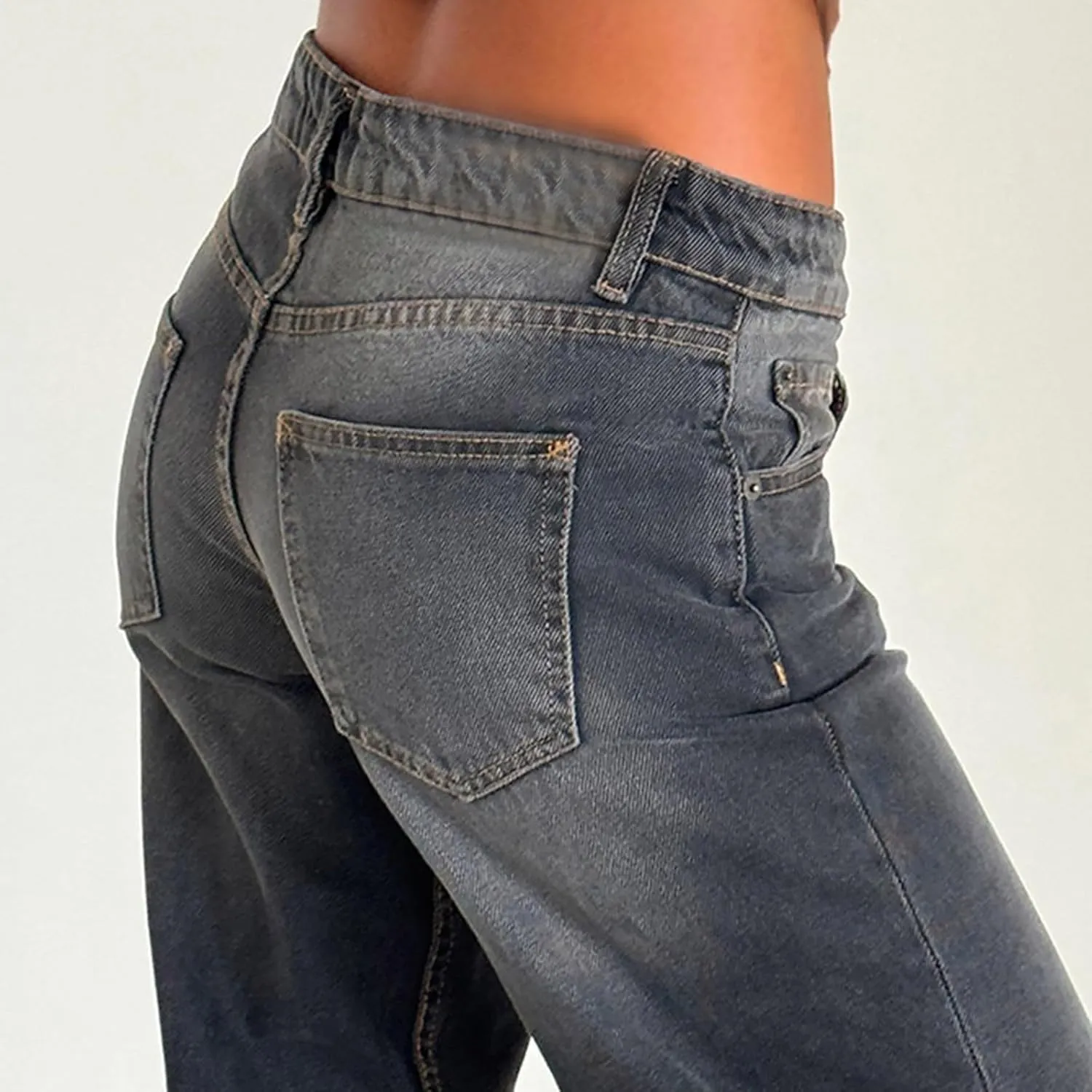 Women's Wide Leg Jeans Straight Leg Boyfriend Denim Pants Low Rise Baggy Jeans Casual Loose Jeans Y2K E-Girl Pants