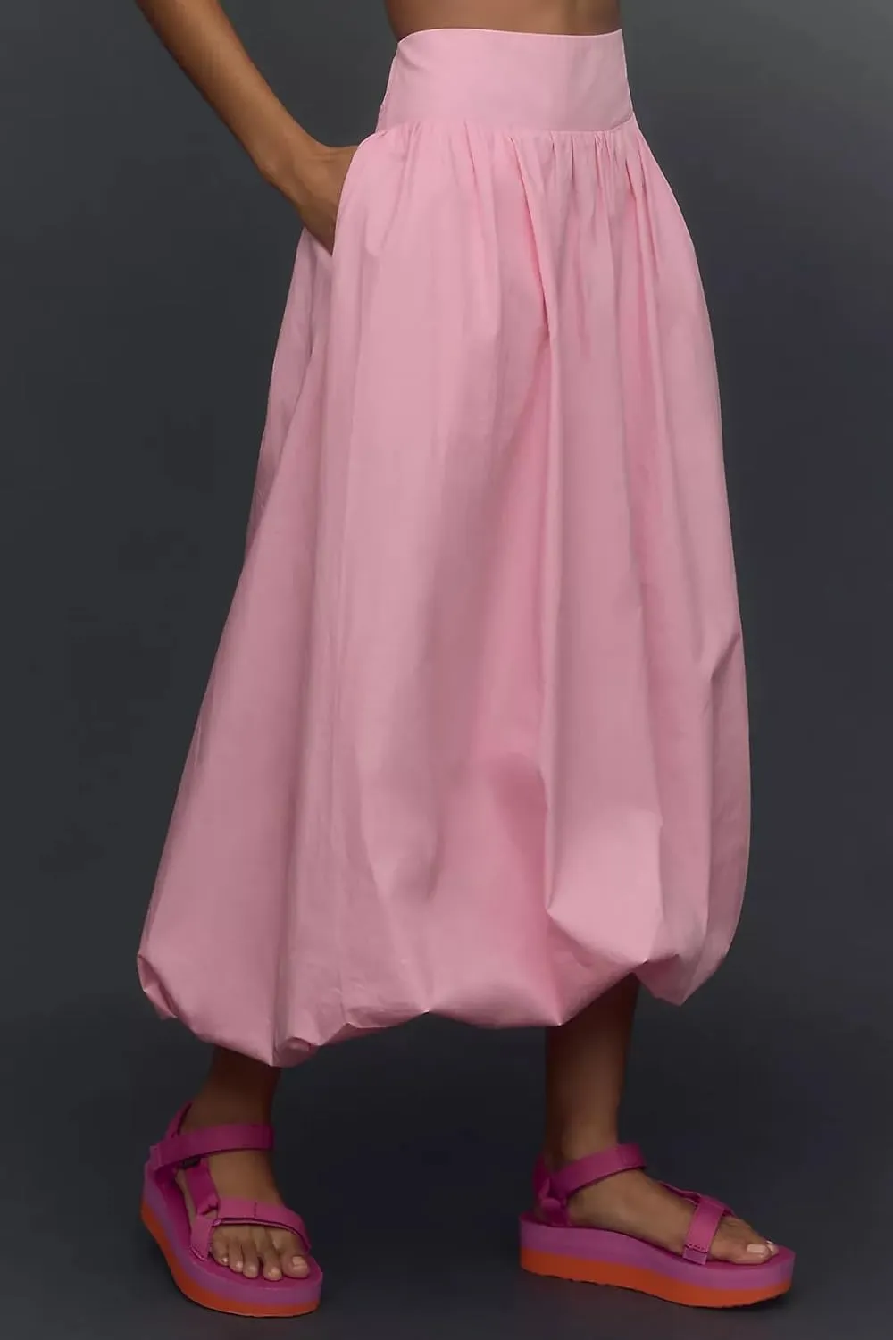 Y2k Cute Bubble Maxi Skirt for Women Low Rise Aline Flowy Puffy Long Skirt Fairy Ruffle Pleated Balloon Skirt