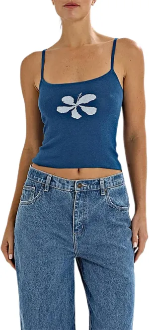 Y2k Floral Tank Top for Women Sleeveless Spaghetti Strap Slim Fit Camisole Cami Aesthetic Going Out Crop Top