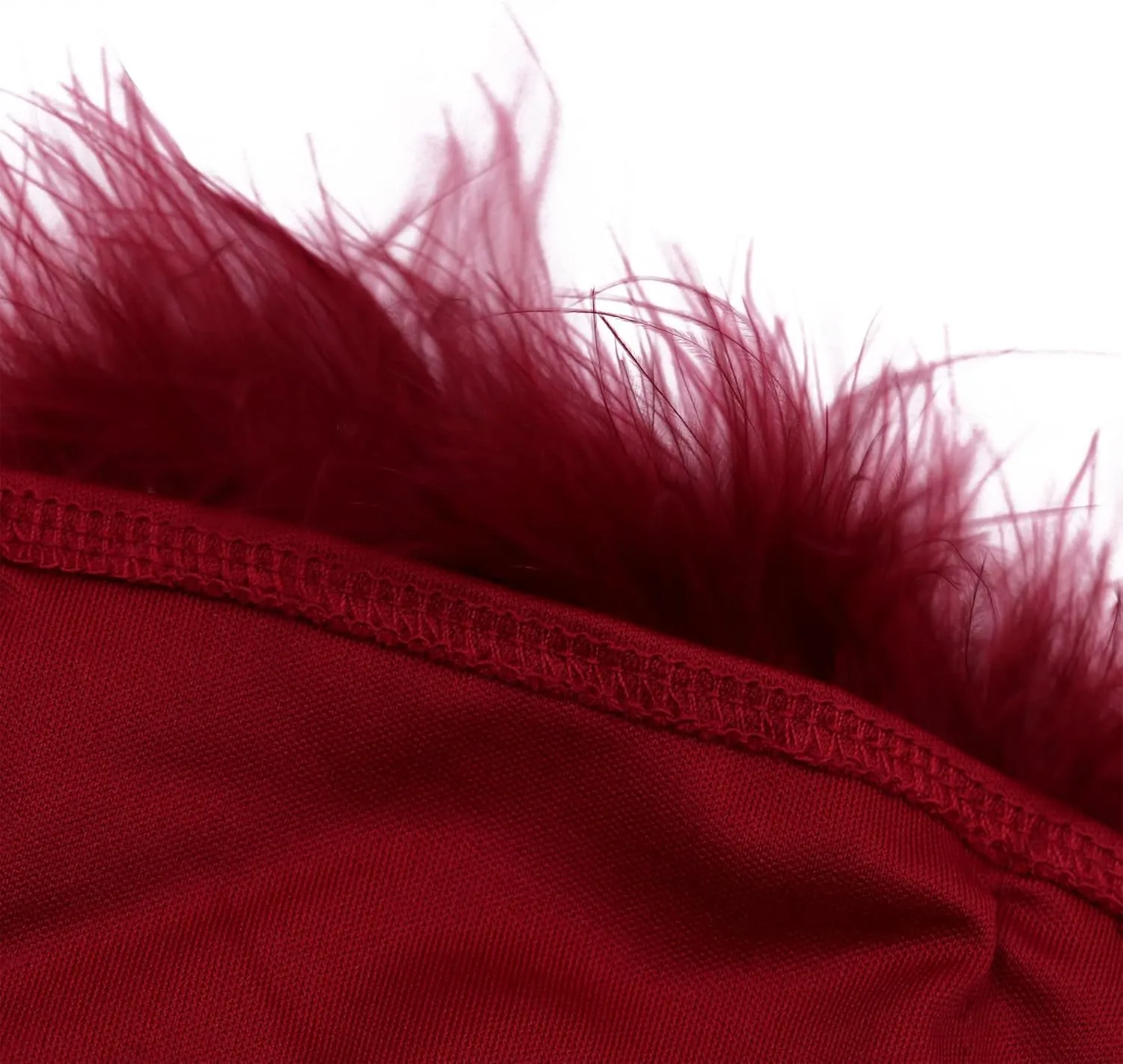 ZGMYC Women's Sexy Feather Crop Top Furry Faux Fur Strapless Tube Top Bandeau Sleeveless Camisole for Party Clubwear