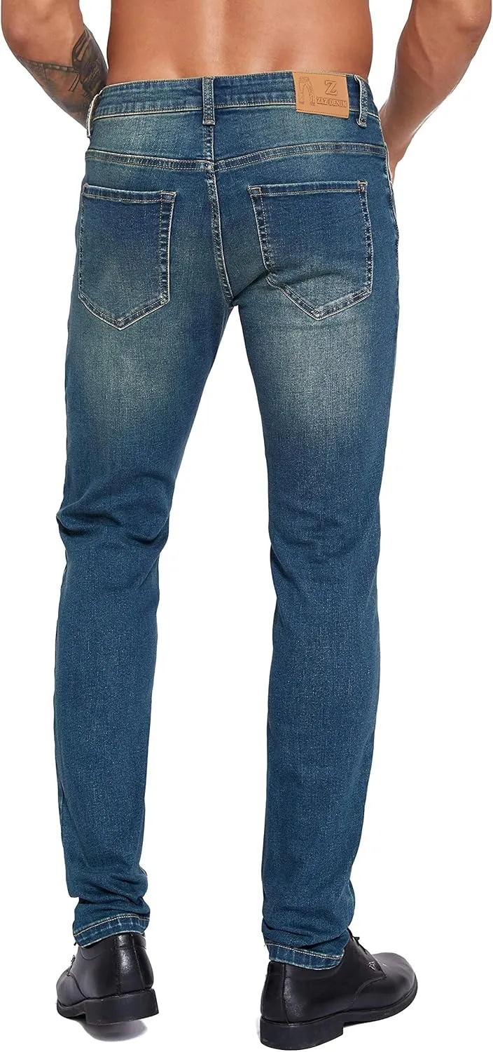 ZLZ Jeans Pants Slim Fit, Younger-Looking Fashionable Colorful Comfy Stretch Jeans Pants for Men, Skinny Jeans Stretch Fit 
